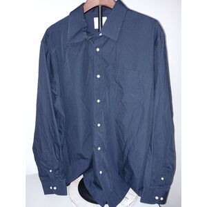 Bespoke: Black Long-Sleeve Button Down Classic Fit Shirt, Men's Size XXL